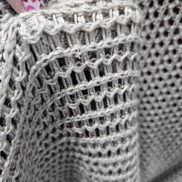 Wishlist Cardigan Womens Small Medium Beige Crochet Knit Long Duster Open Front - Picture 10 of 11